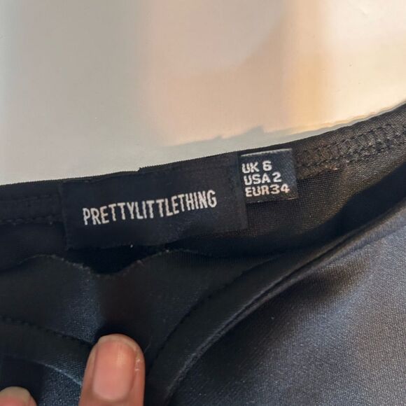 PrettyLittleThing Black Structured Bodice Bodycon Maxi Dress Size 2 - Picture 3 of 16